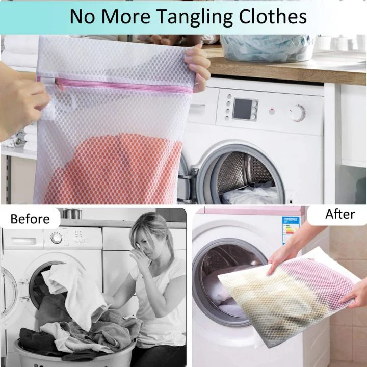 (Pack of 2) Mesh Laundry Washing Machine Delicates Clothes Storage Zip Bag - Image 9