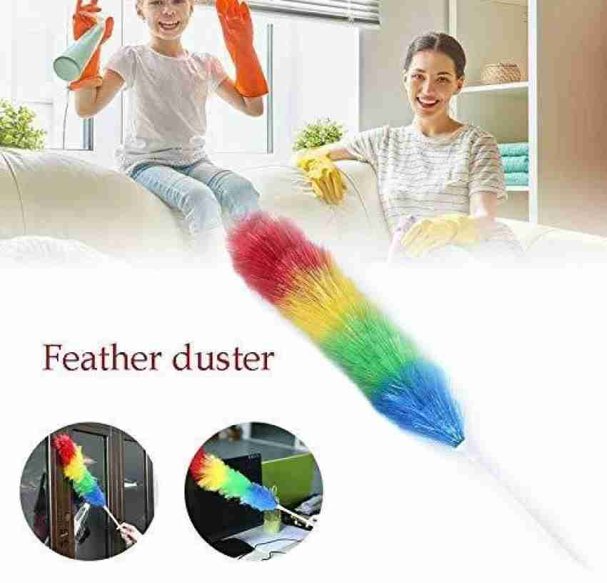 (Pack of 2) Rainbow Soft Magic Colorful Feather Duster Brush Anti Static Car Home Window Cleaner - Image 6