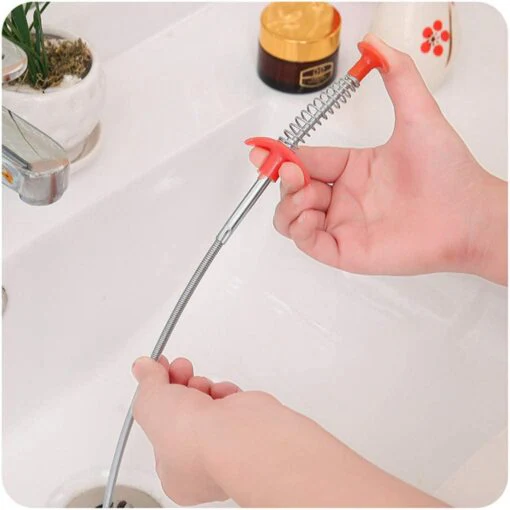 Pack of 3 90cm Spring Pipe Dredging Remover Tools & Drain Cleaner Sticks - Image 3