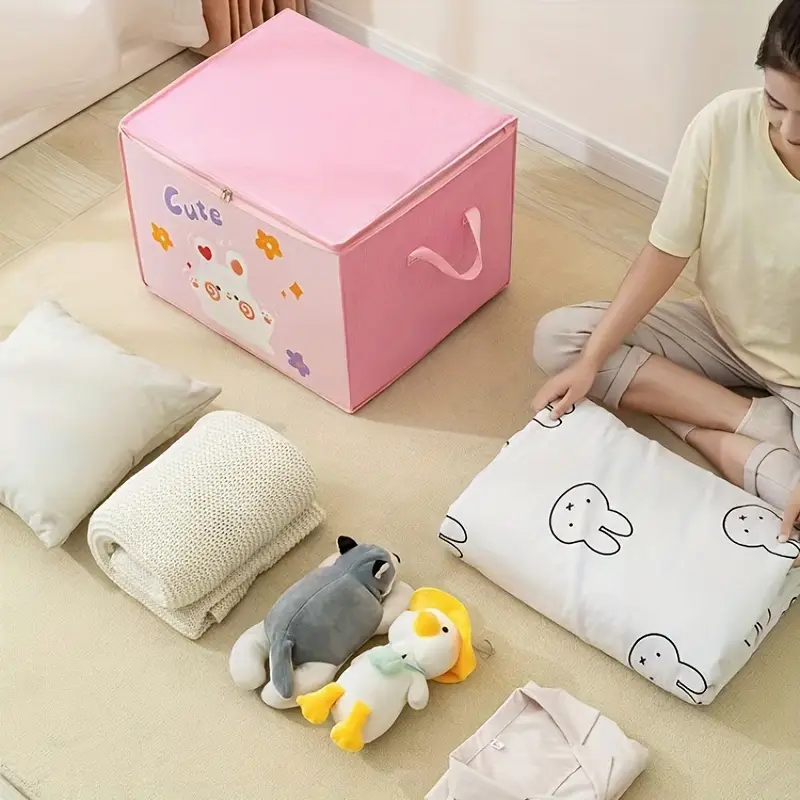 (Pack of 3) Cartoon Animal Foldable Storage Organizer Bags with Zippers And Handles - Image 6