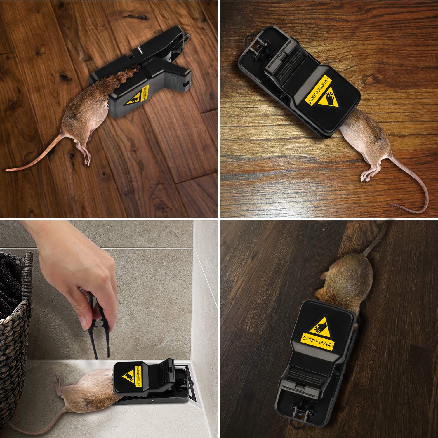 (Pack of 3) Plastic Mouse Trap Kill Fast Mice Rat Trap Reusable Mouse Snap Catcher for Home and Outdoor Use - Image 3