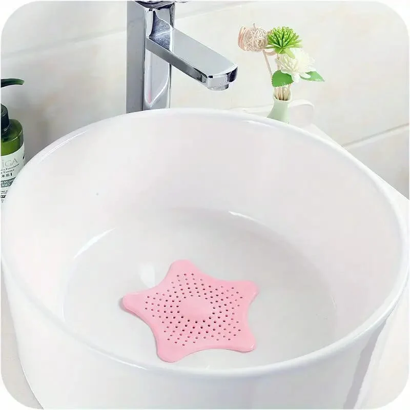 (Pack of 3) Basin Silicone Starfish Rubber and Sink Hair Catcher - Image 4