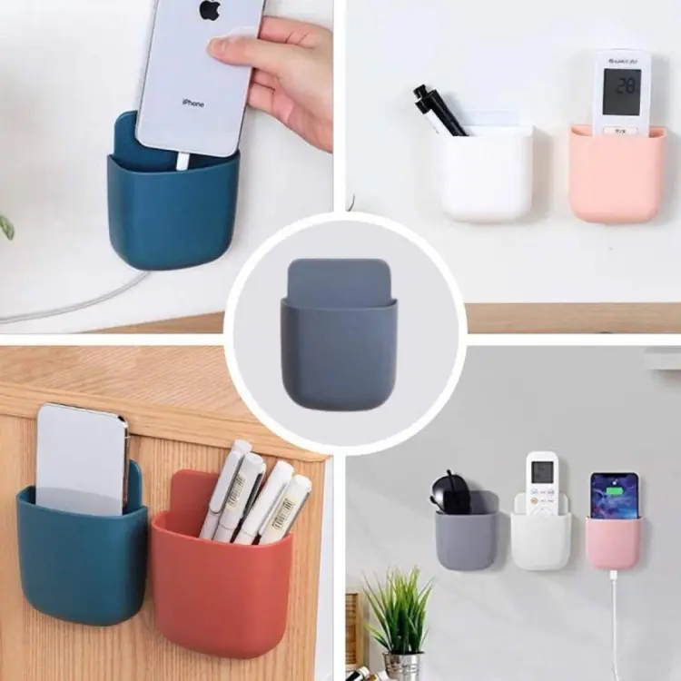 (Pack of 3) Wall Mounted Self Adhesive Holder For Mobile, Remote and Other Home and Office Small Accessories - Image 2