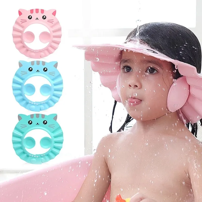 (Pack of 3) Washing Guard Bath Shield Visor Hat Eyes and Ears Head Protection Bath Shampoo Hat Waterproof Shower Cap for Kids Toddler - Image 6