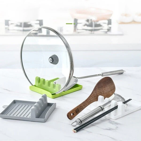 (Pack of 4) Premium Utensil And Spoon Rest with Deep Drip Pad And Pot Lid Holder - Image 3