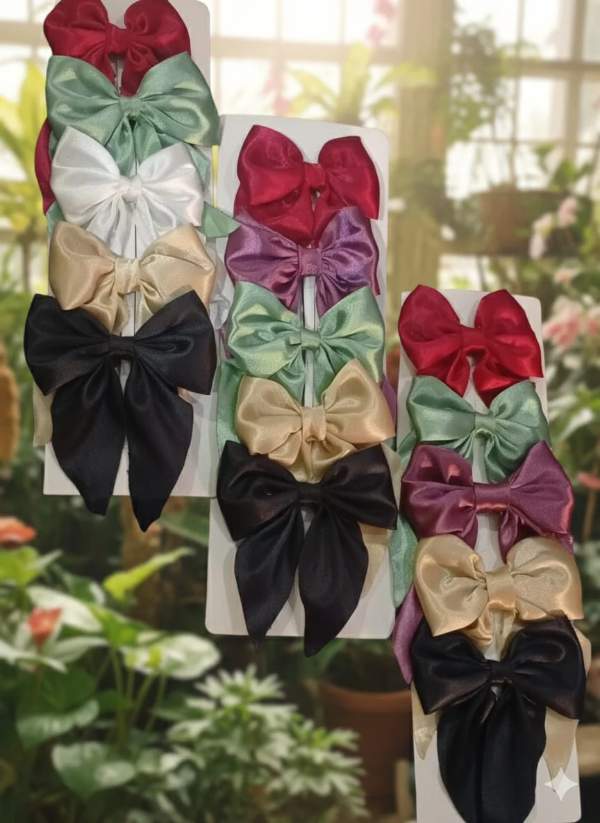 Pack of 5 New Big Bow Hair Clips For Women Cute Hair Accessories Latest Korean Fashion Hair Clip - Image 4