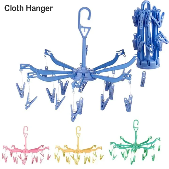 Portable 360 Degree Rotatable Folding Sock Quick Dryer Hanger for Washing Line Travel Towels and Baby Clothes - Image 3