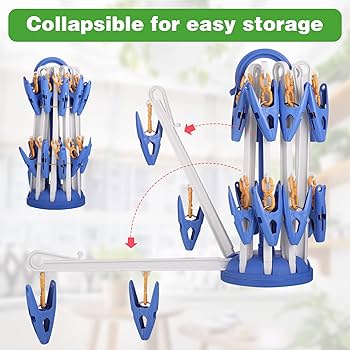 Portable 360 Degree Rotatable Folding Sock Quick Dryer Hanger for Washing Line Travel Towels and Baby Clothes - Image 7