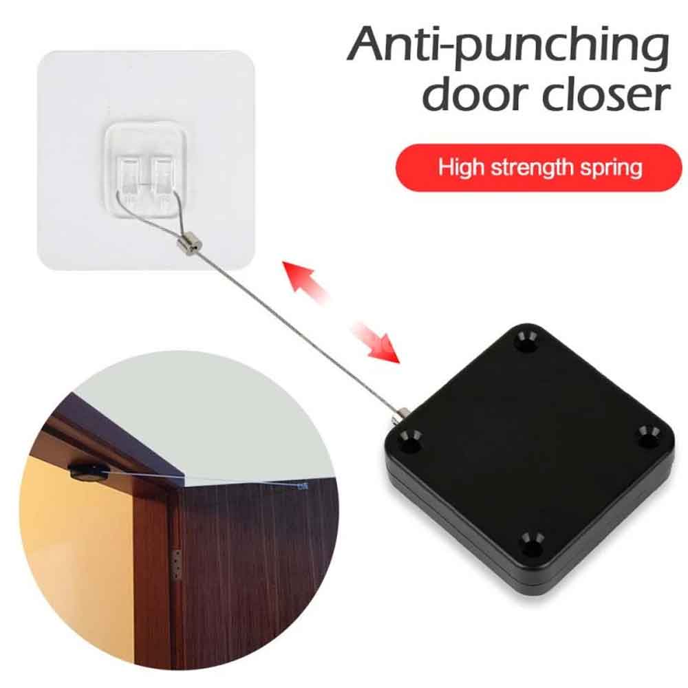 Portable Automatic Stainless Steel Door Closer Multifunctional Punch-Free Sensor Door Closer with Drawstring - Image 5
