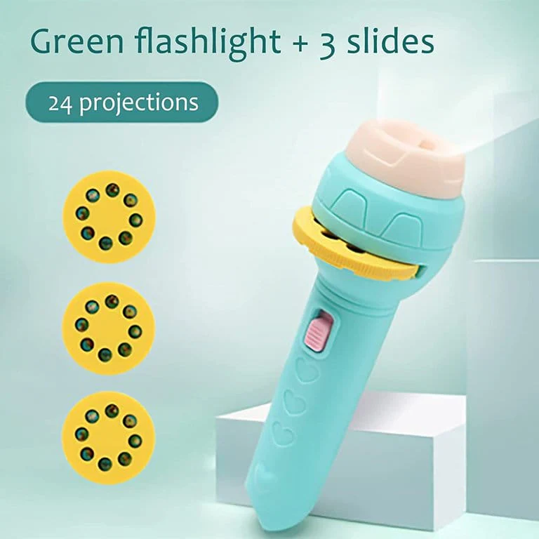 Portable Mini Projector Torch Toy Slide Flashlight with 3 Slides 24 Patterns For Kids Education Learning Night Light - Image 2