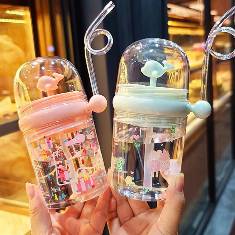 Whale Spray Water Bottle with Straw and Cup For Baby Feeding and Drinking - Image 3