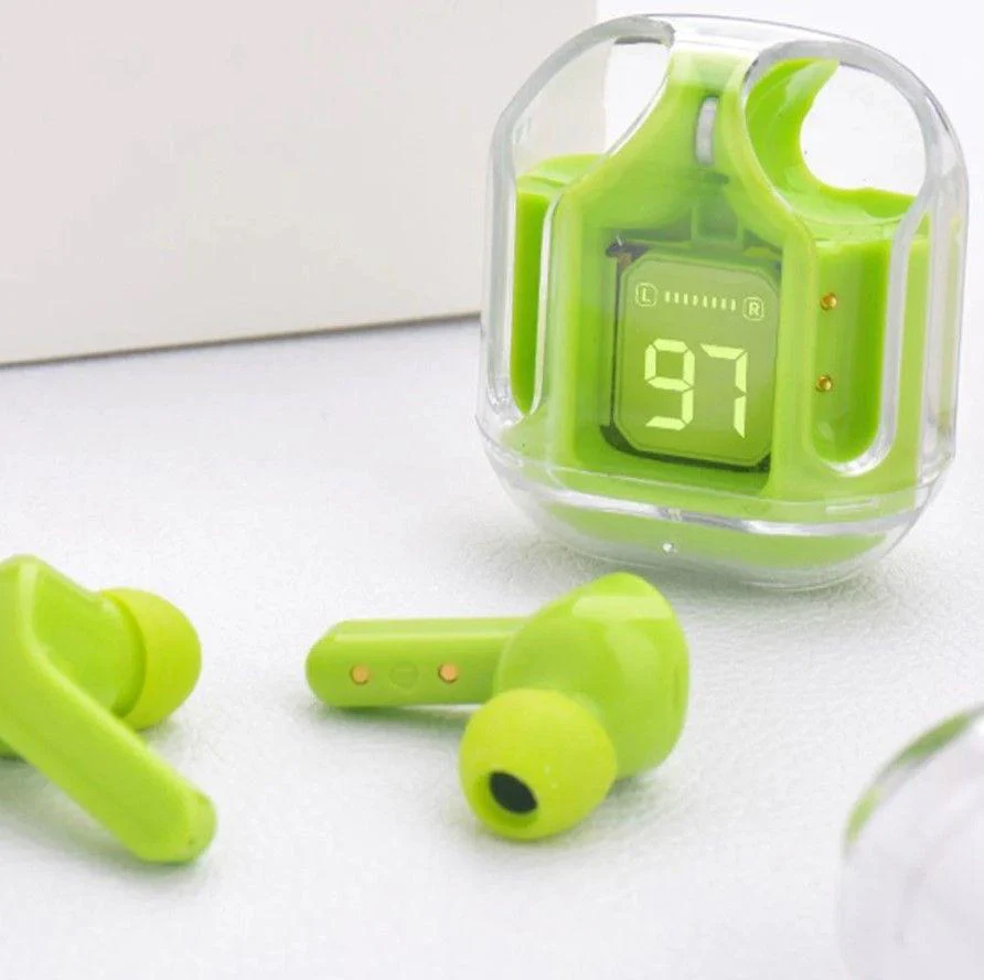 Premium Quality Air 31 Transparent Crystal Bluetooth Wireless Earbuds Head Set for Clear Loud & Distortion Free Sound - Image 4
