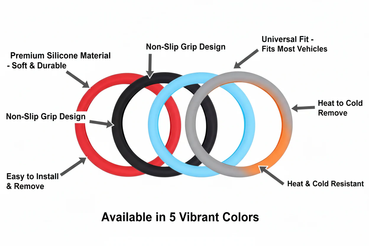 Premium Silicone Steering Wheel Cover – Anti-Slip, Heat Resistant & Comfortable Grip - Image 7