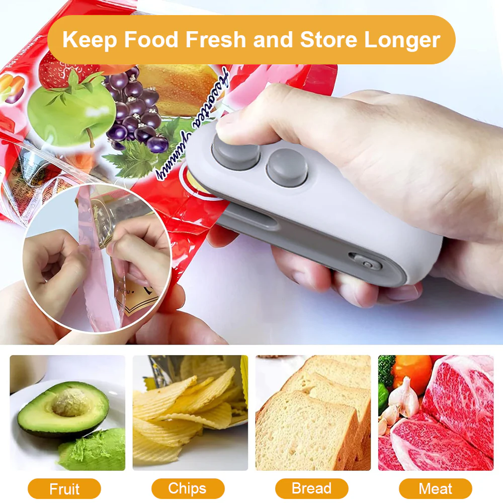 Rechargeable 2 in 1 Portable Mini Food Bag Heat Sealer And Cutter For Home and Outdoor Use - Image 8