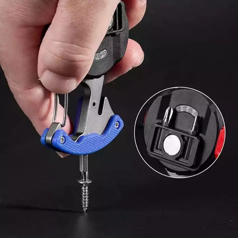 Rechargeable Magnetic Keychain With Cigarette Lighter 7 Modes Torch Light Cutter Screw Driver and more - Image 2