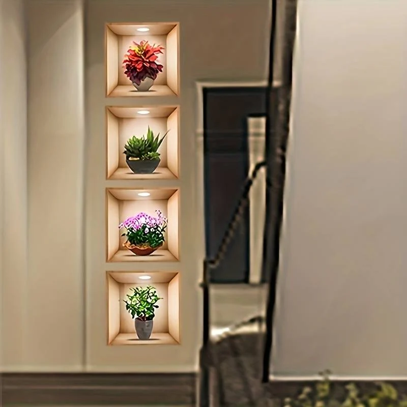 Removable 3D Self Adhesive Visual Bedroom Entryway Living Room Porch Home Decoration Lighting Wall Decals Stickers - Image 8