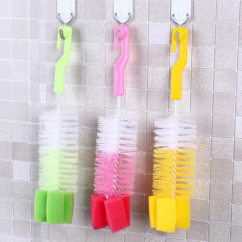 Set Of 3 Baby Bottle Brush with Nipple Cleaner - Image 3