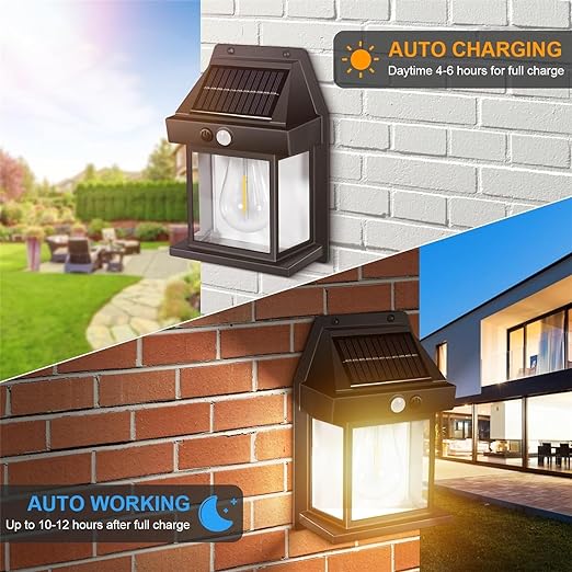 Solar Tungsten Wireless Outdoor Led Wall Light With Human Sensor Bulb Waterproof Garden Landscape Villa Courtyard Decor Night Light - Image 3