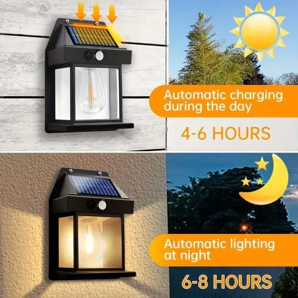 Solar Tungsten Wireless Outdoor Led Wall Light With Human Sensor Bulb Waterproof Garden Landscape Villa Courtyard Decor Night Light - Image 4