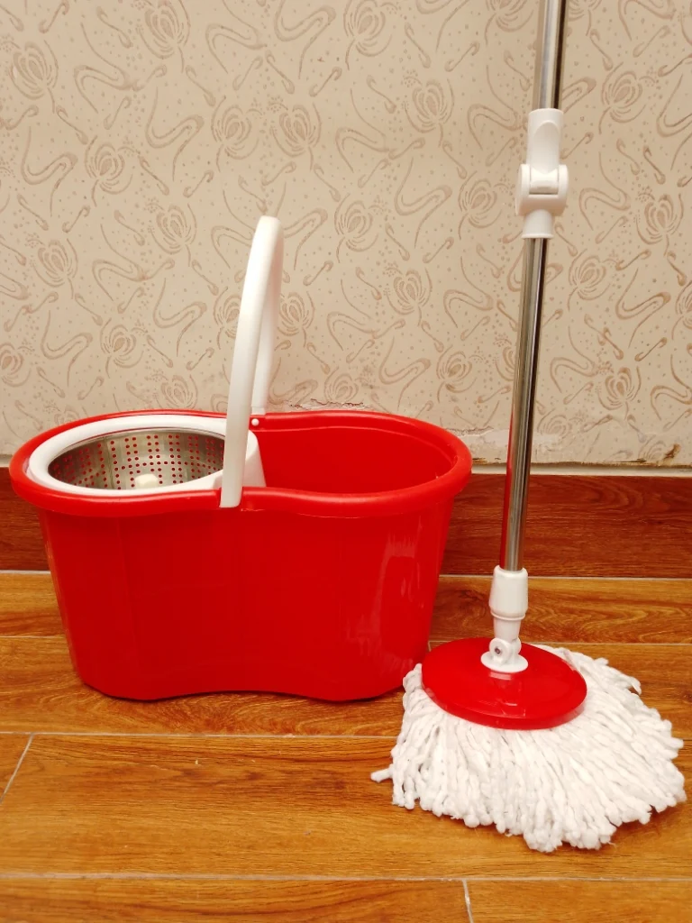 Steel Bucket Spin – 360° Degree Rotation Push/Pull Micro Fiber Clean Mop - Image 5