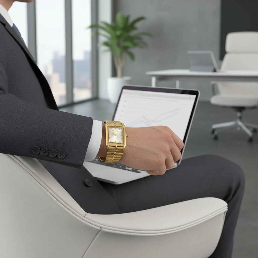 Swingstar Golden & White Dial Man Watch - Image 2