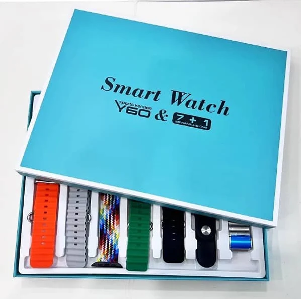 Ultra Y60 Premium Quality 8 in 1 Smartwatch – 7 Variable Straps & Chain & Ocean Strap With Ultra Watch Case & Wireless Charger in just Rs 6499 - Image 5