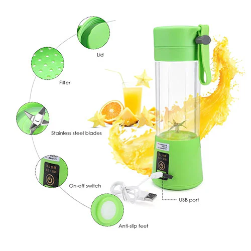 USB Rechargeable Juicer 6 Blades Electric Blender Portable Mixer - Image 11