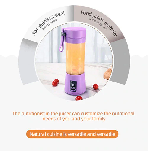 USB Rechargeable Juicer 6 Blades Electric Blender Portable Mixer - Image 6