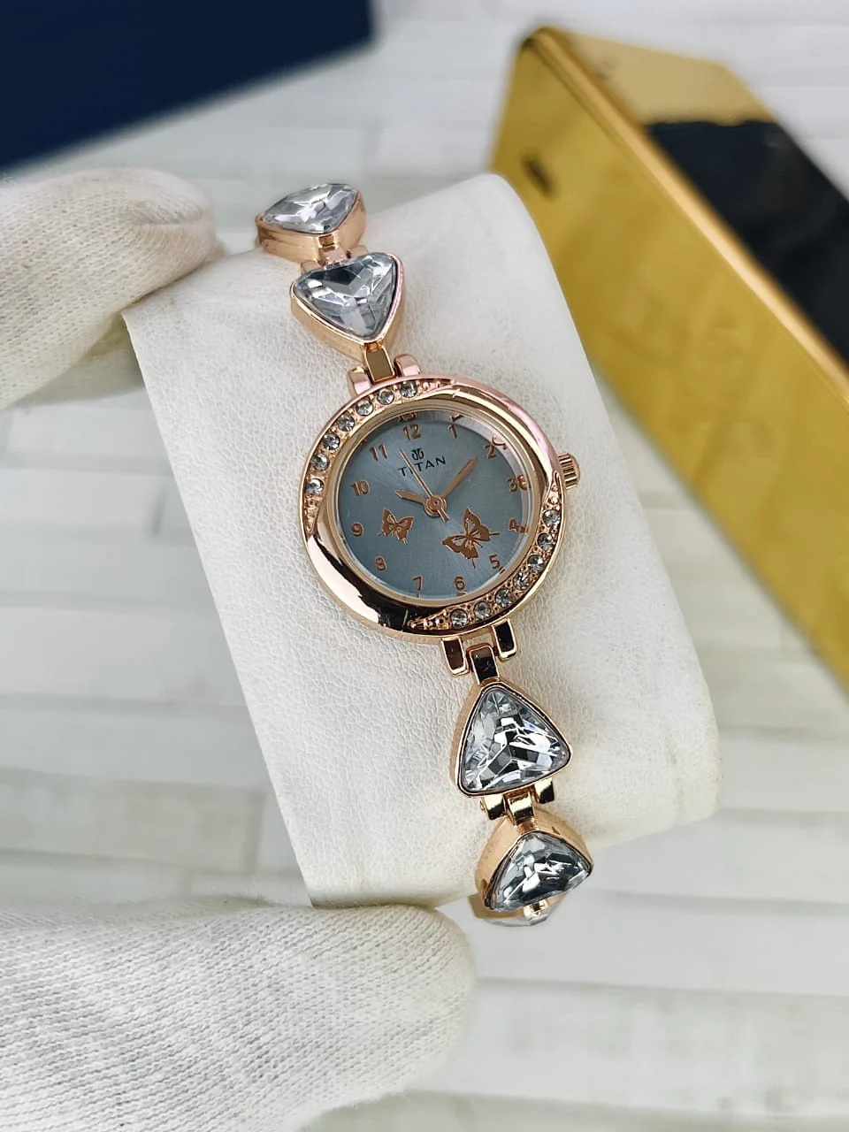 Women’s Titn Butterfly Diamond Watch (Random Color Combo) - Image 3