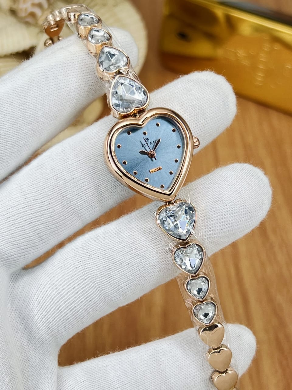 Women’s Titn Heart Shape Diamond Watch (Random Color Combo) - Image 5