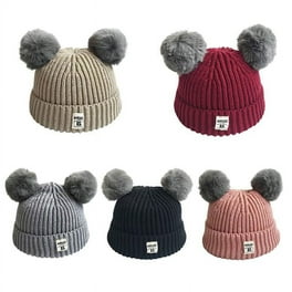 Woolen Warm Double Pom Pom Cap Beanie Hat and Muffler Winter Accessories for Baby Boys and Girls - Image 8