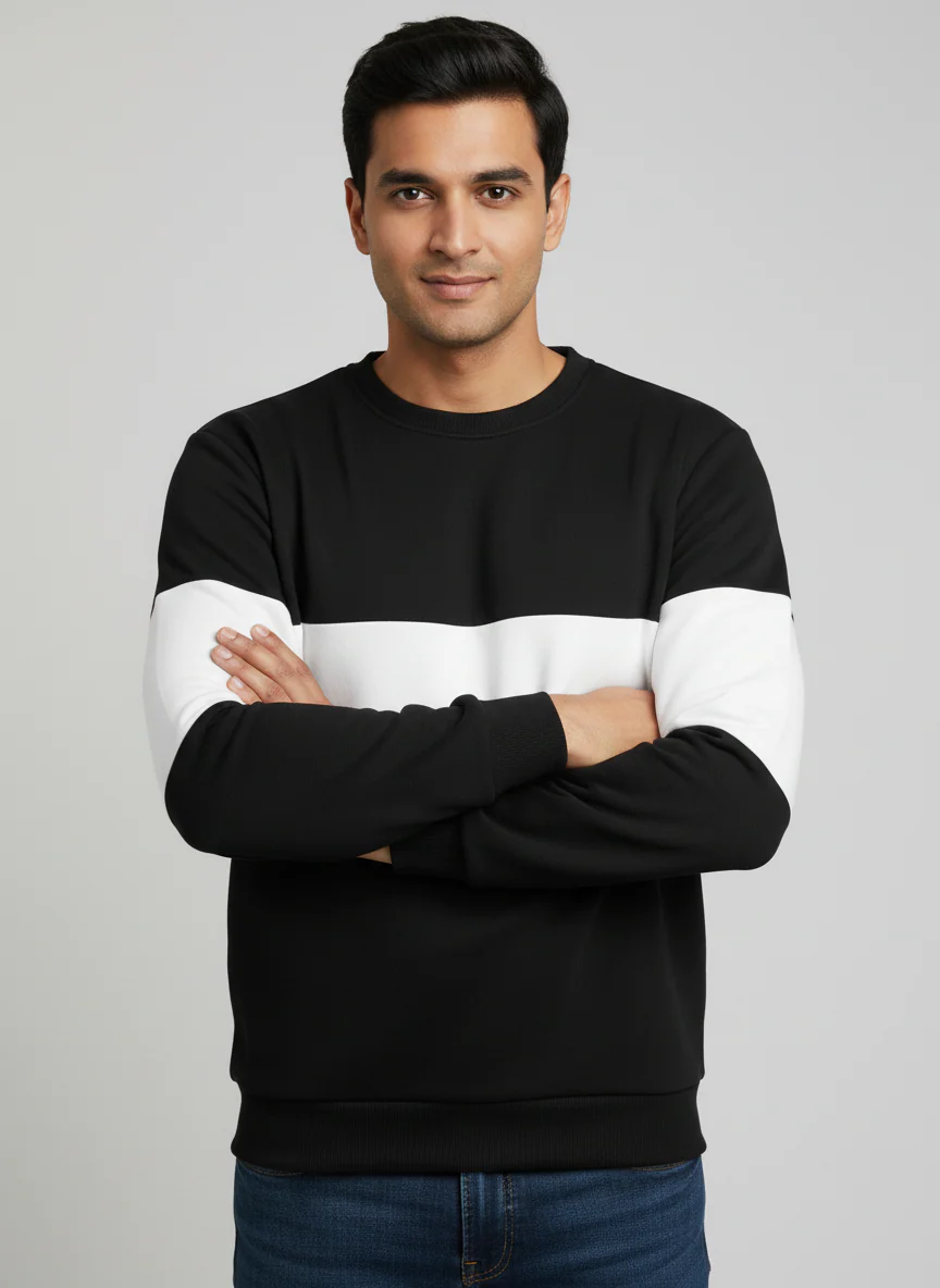 Zebra Black and White Block Sweatshirt - Image 6