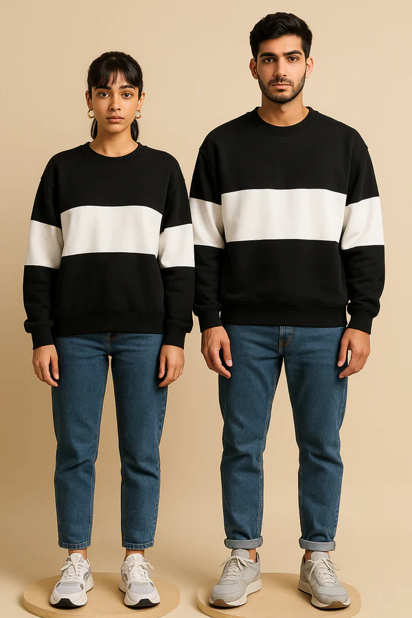 Zebra Black and White Block Sweatshirt - Image 9
